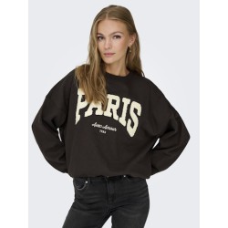 JDY Mesa L/S Broderi Sweatshirt - Ganache