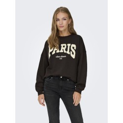 JDY Mesa L/S Broderi Sweatshirt - Ganache