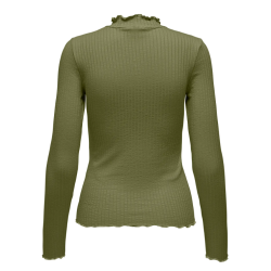 JDY Fransiska L/S Højhalset top - Olive Branch