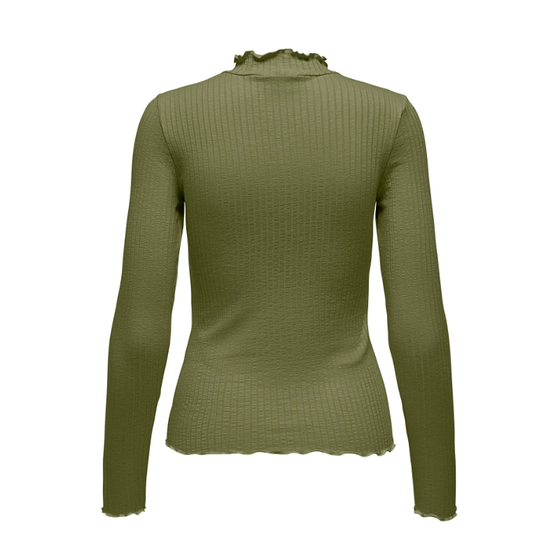 JDY Fransiska L/S Højhalset top - Olive Branch