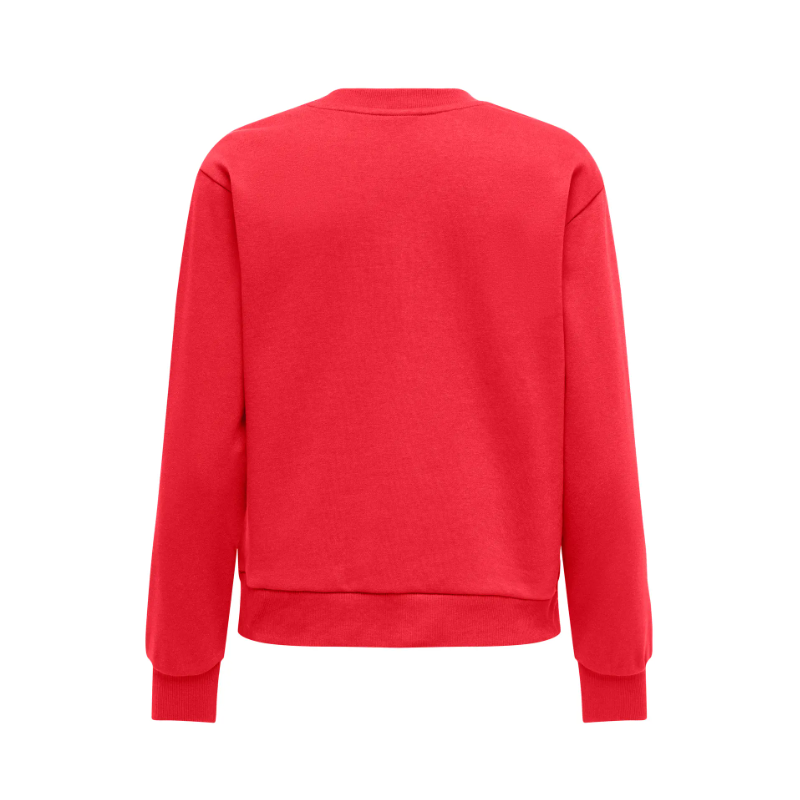 JDY Nanna L/S Text Sweatshirt - High Risk Red