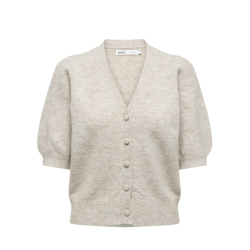 ONLY Liva V-hals S/S Strik Cardigan - Pumice stone