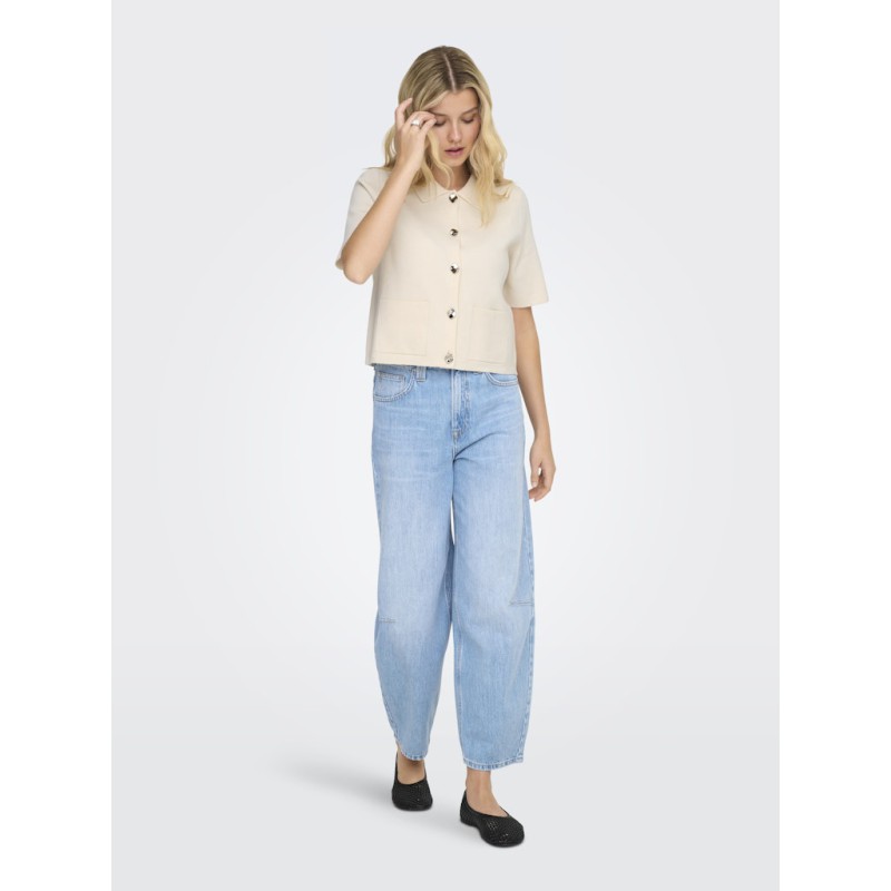 JDY Prime 2/4 Krave Strik Cardigan - Whitecap Gray