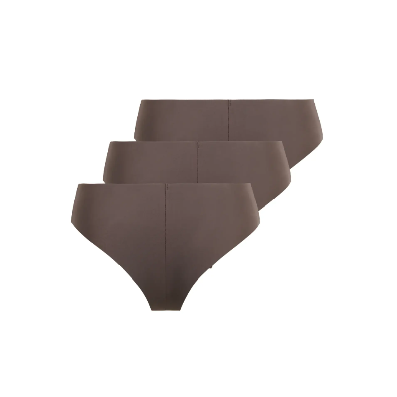 ONLY Tracy V-cut Cheeky 3-pak Trusser - Seal brown