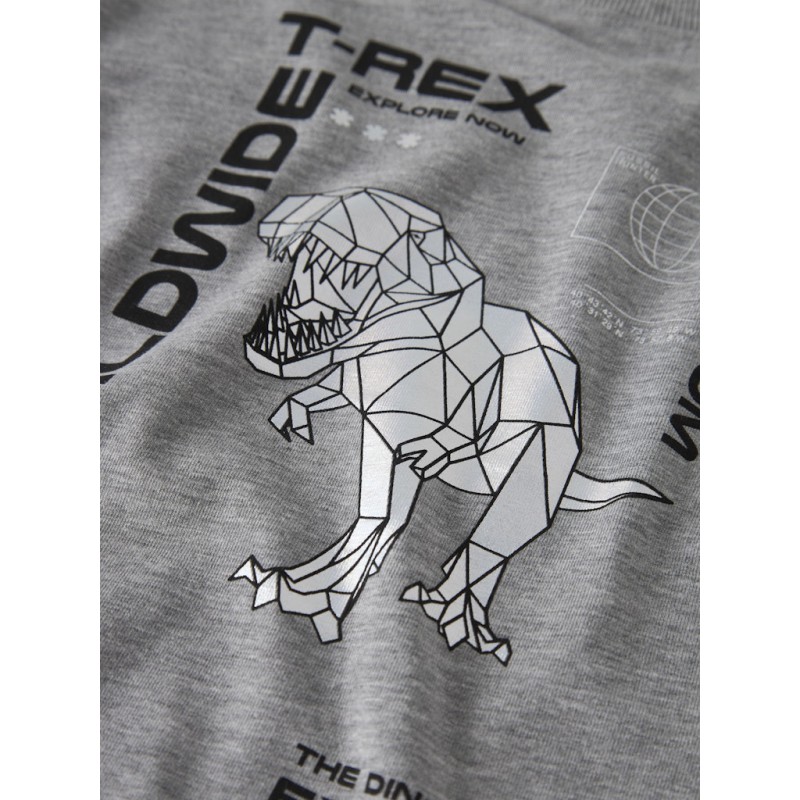 NAME IT Mini Bryso L/S Regular Top - Grey Melange