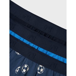 NAME IT Kids Boxershorts 3-Pak Football - Dark Denim