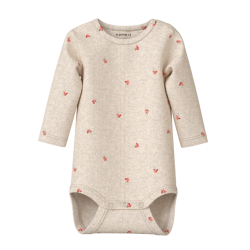 NAME IT Baby Berries L/S Bodystocking - Peyote Melange