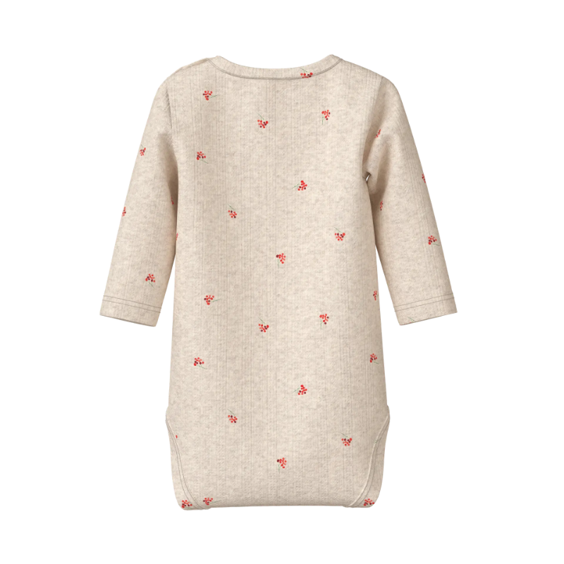 NAME IT Baby Berries L/S Bodystocking - Peyote Melange