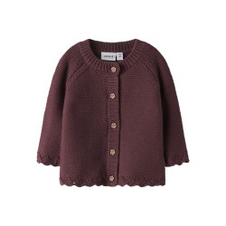 NAME IT Baby Balsalmi L/S Strik Cardigan - Oxblood Red