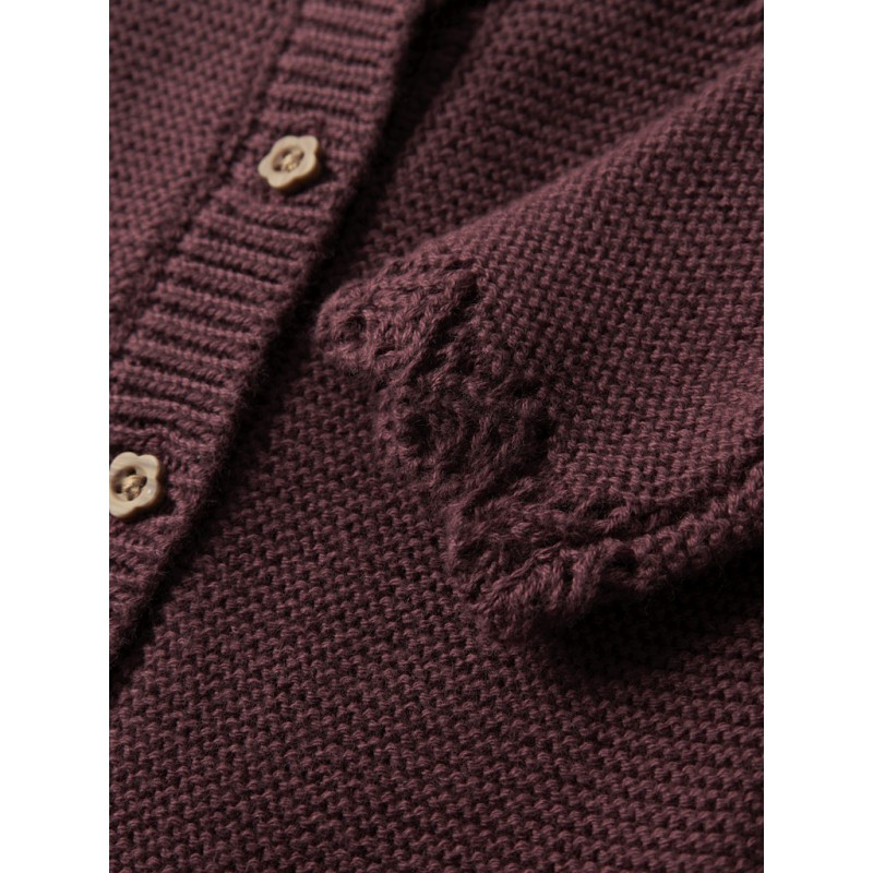 NAME IT Baby Balsalmi L/S Strik Cardigan - Oxblood Red