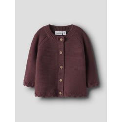 NAME IT Baby Balsalmi L/S Strik Cardigan - Oxblood Red