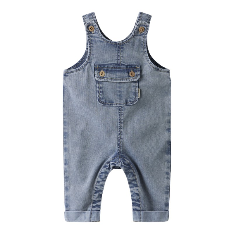 NAME IT Baby Ben Baggy Denim Overalls - Medium Blue Denim