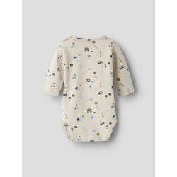 NAME IT Baby Bocar L/S Bodystocking - Pumice Stone