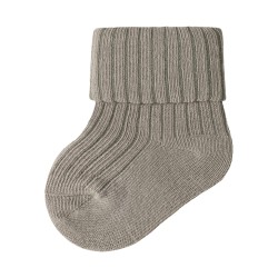 NAME IT Baby Nobbu Rib Strik Sokker - Vintage Khaki