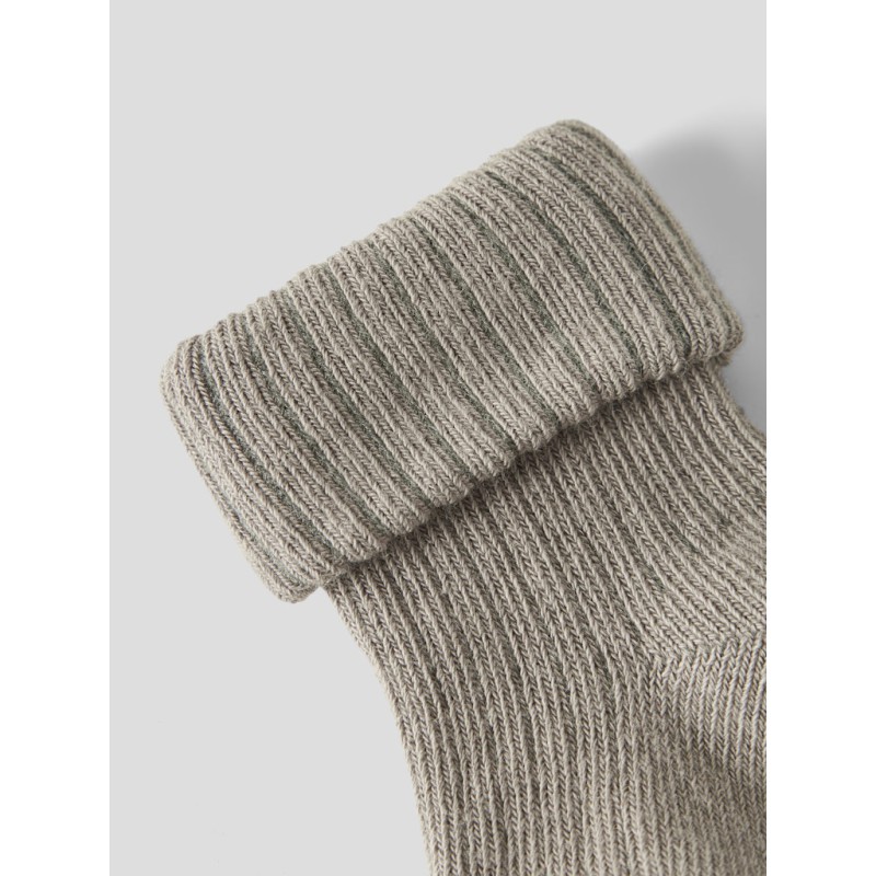 NAME IT Baby Nobbu Rib Strik Sokker - Vintage Khaki