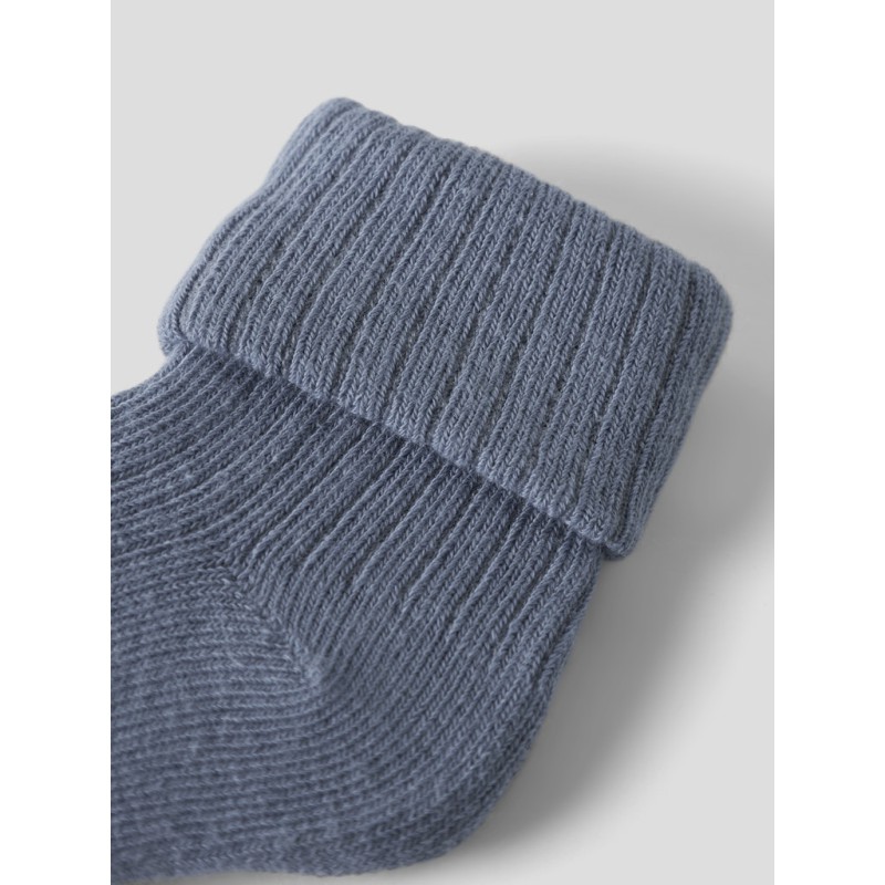 NAME IT Baby Nobbu Rib Strik Sokker - Endless Sky