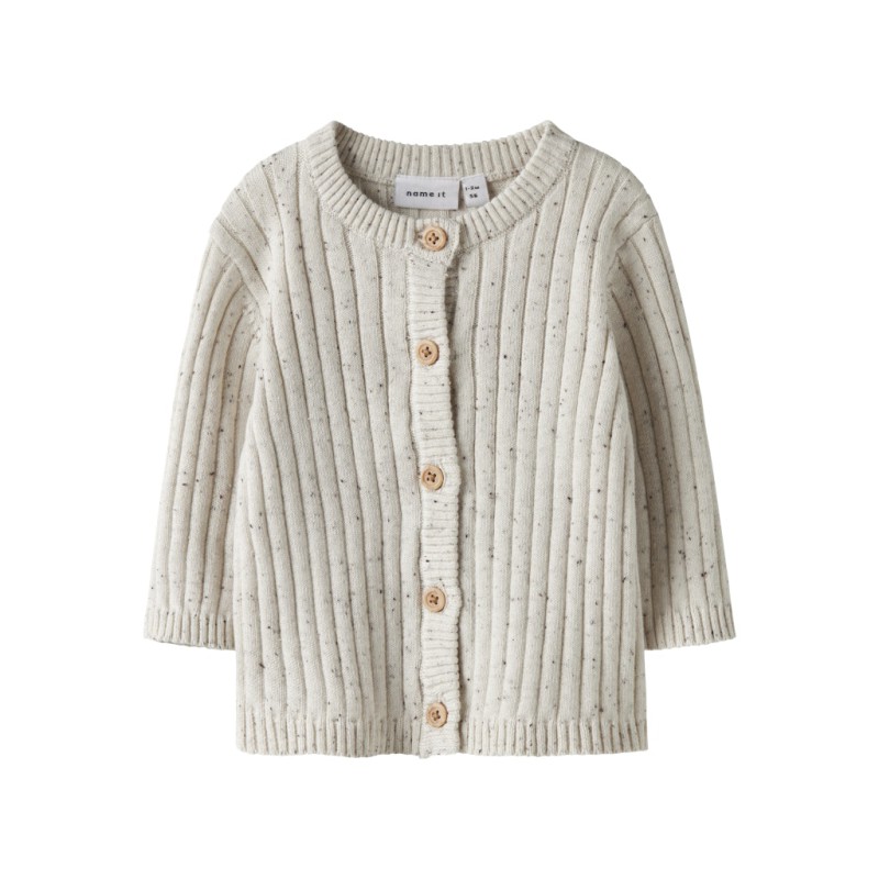 NAME IT Baby Tilla L/S Strik Cardigan - Cloud Dancer