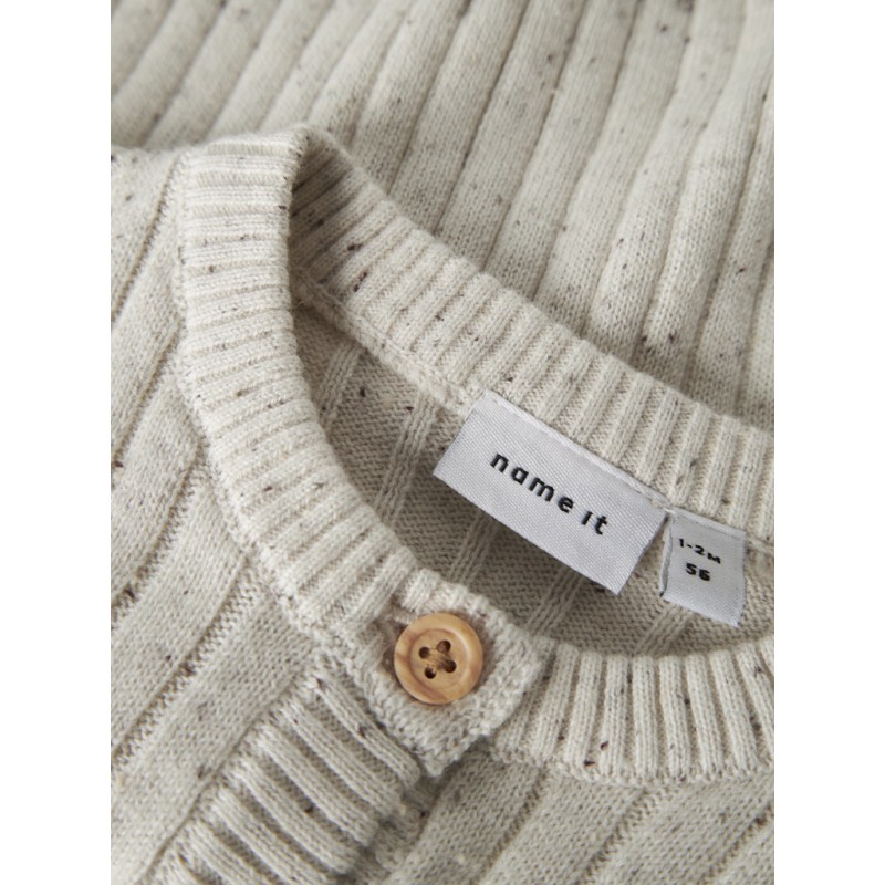 NAME IT Baby Tilla L/S Strik Cardigan - Cloud Dancer