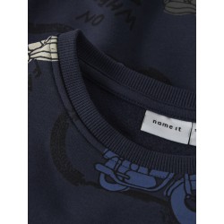 NAME IT Mini Brett L/S Motorcycle Sweatshirt - Navy Blzer