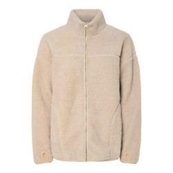 PIECES Sadia L/S Teddy Med Zip - Silver Gray