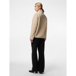 PIECES Sadia L/S Teddy Med Zip - Silver Gray