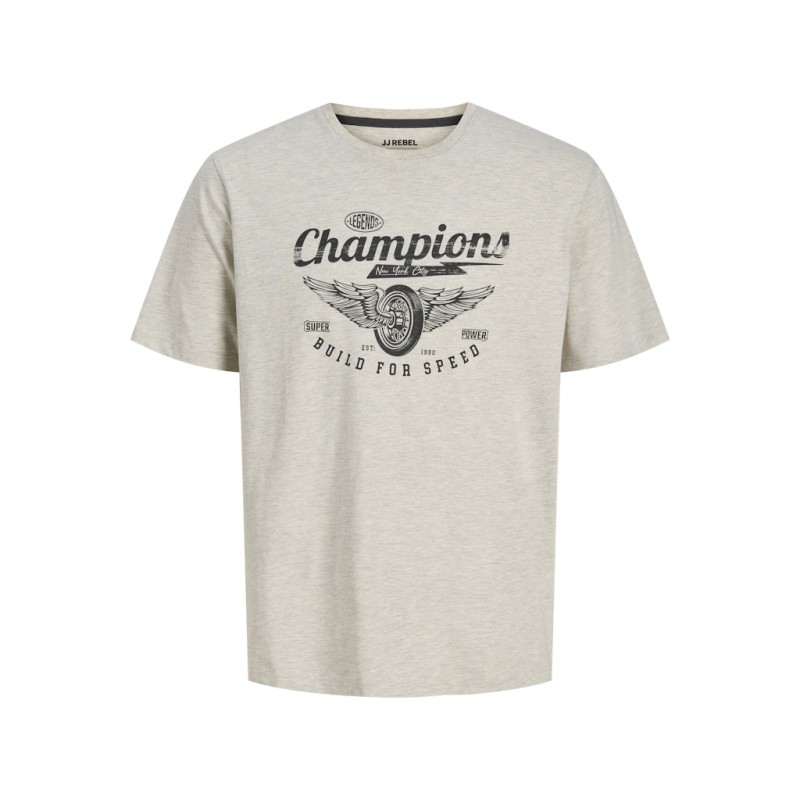 JACK & JONES Theo S/S T-shirt - White Melange