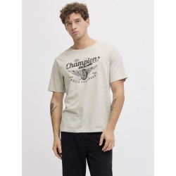 JACK & JONES Theo S/S T-shirt - White Melange