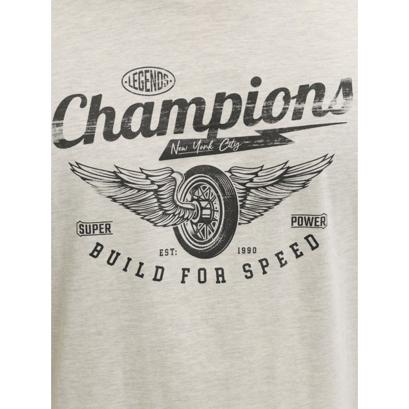 JACK & JONES Theo S/S T-shirt - White Melange