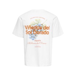 ONLY & SONS Fred Relaxed S/S Print T-shirt - Bright White / Vinedos