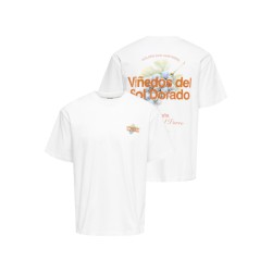 ONLY & SONS Fred Relaxed S/S Print T-shirt - Bright White / Vinedos