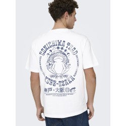 ONLY & SONS Fred Relaxed S/S Print T-shirt - Bright White / Conichiwa Toad
