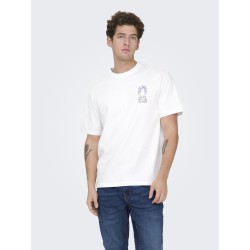 ONLY & SONS Fred Relaxed S/S Print T-shirt - Bright White / Conichiwa Toad