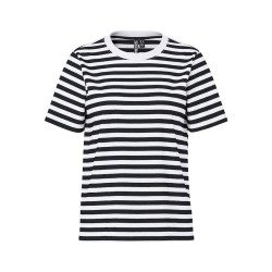 PIECES Ria S/S Stribet T-shirt - Sort