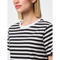 PIECES Ria S/S Stribet T-shirt - Sort