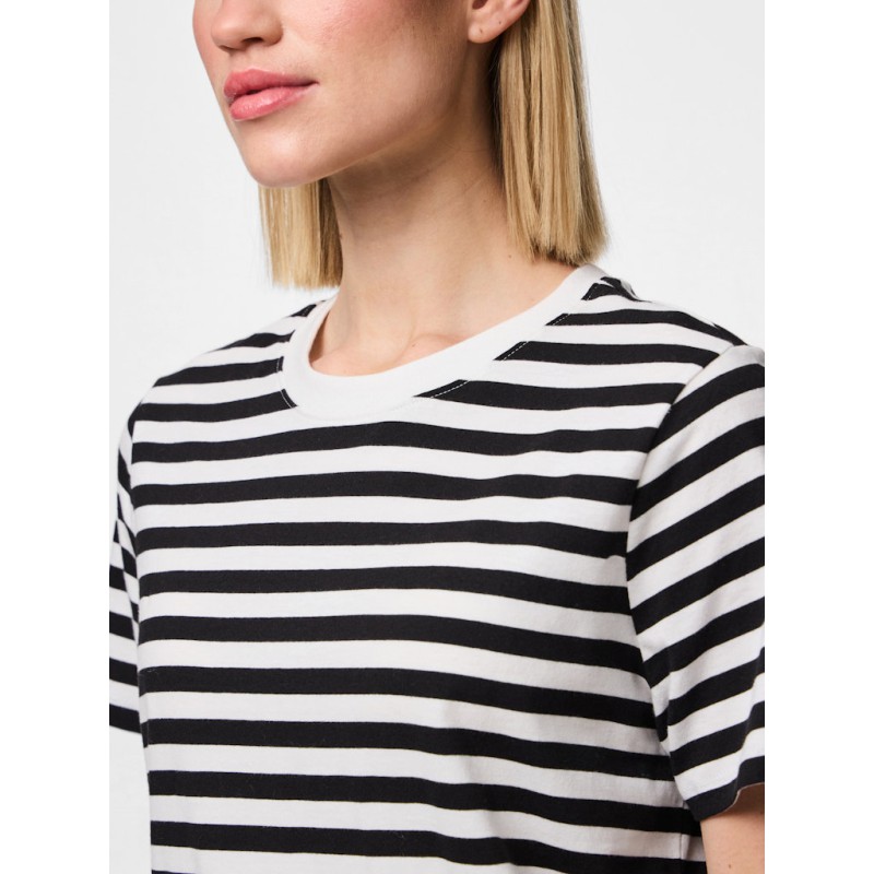 PIECES Ria kortærmet stribet t-shirt  - Sort