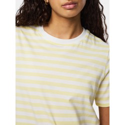 PIECES Ria S/S Stribet T-shirt -  French Vanilla