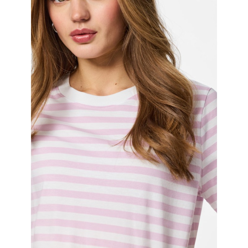 PIECES Ria S/S Stribet T-shirt - Winsome Orchid