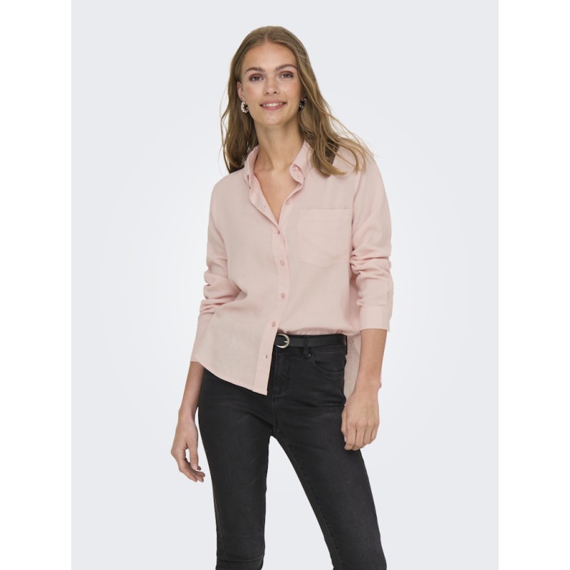 JDY Maka L/S Hør Skjorte - Chalk Pink