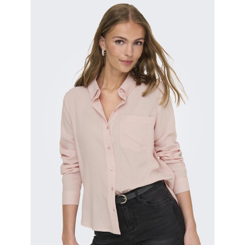 JDY Maka L/S Hør Skjorte - Chalk Pink