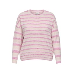 ONLY CARMAKOMA Johanna L/S Rund Hals Strik - Pink Yarrow