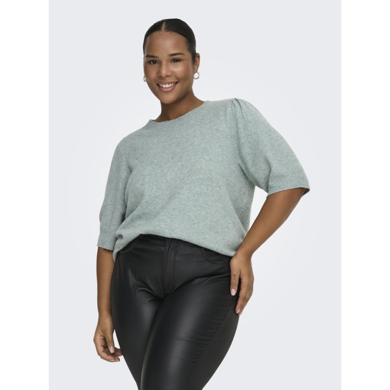 ONLY CARMAKOMA Rica s/4 strik Pullover - Chinois Green