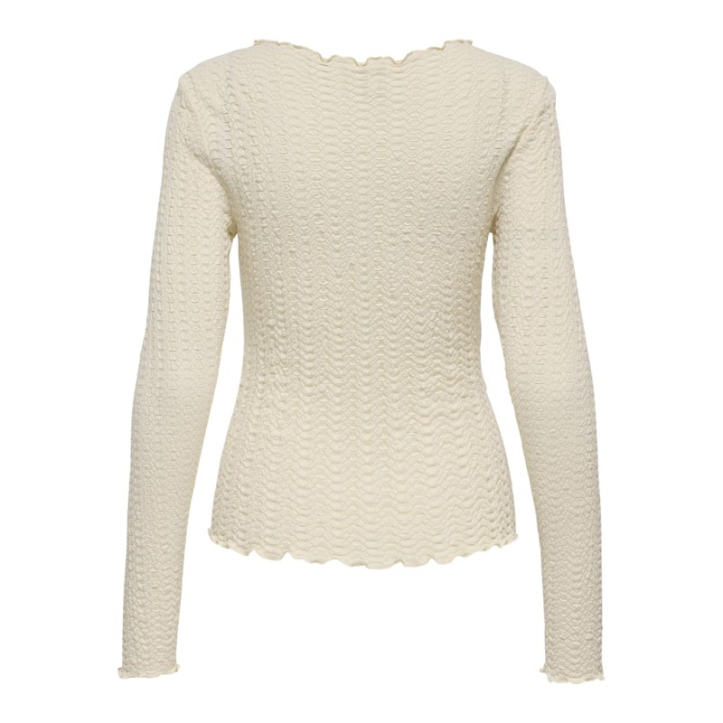 ONLY Ella L/S Ruching Bluse - Birch