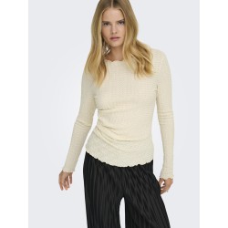 ONLY Ella L/S Ruching Bluse - Birch