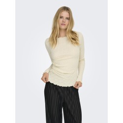 ONLY Ella L/S Ruching Bluse - Birch
