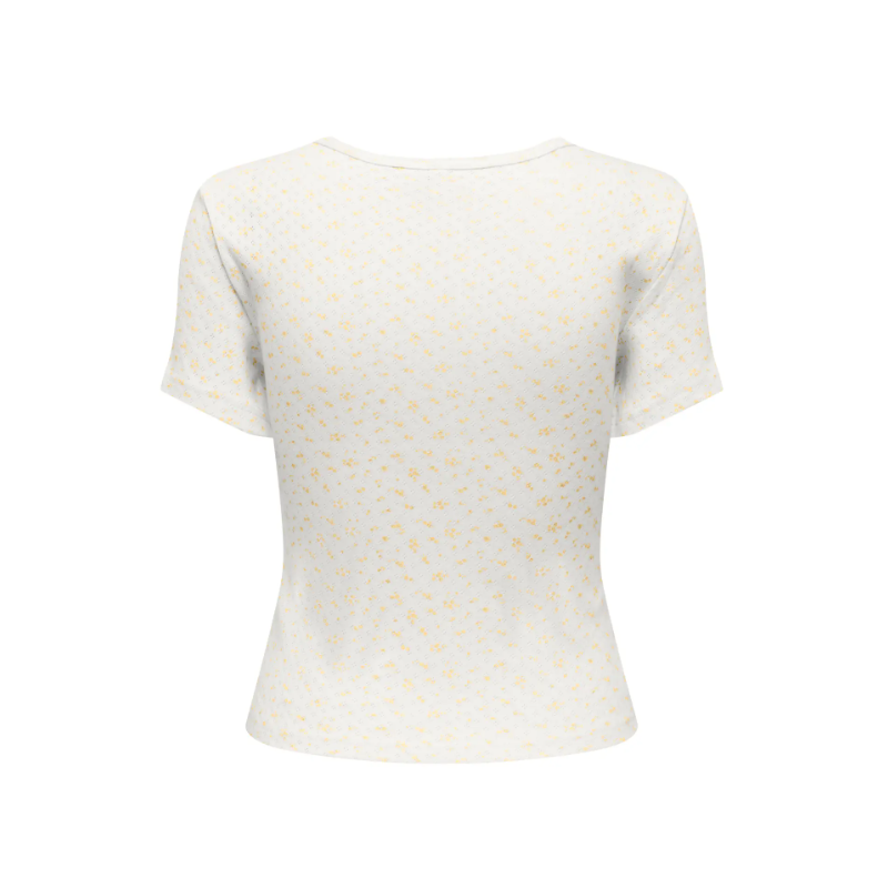 ONLY Madison S/S Rund hals Baby T-shirt - Cloud Dancer / Flower Sunlight