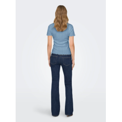 ONLY Tenna Rund Hals S/S Top - Soft Chambray