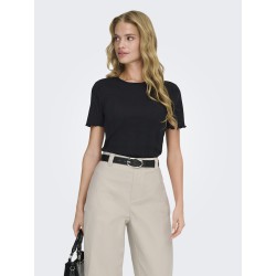 ONLY Tenna Rund Hals S/S Top - Sort
