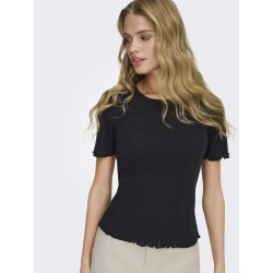 ONLY Tenna Rund Hals S/S Top - Sort