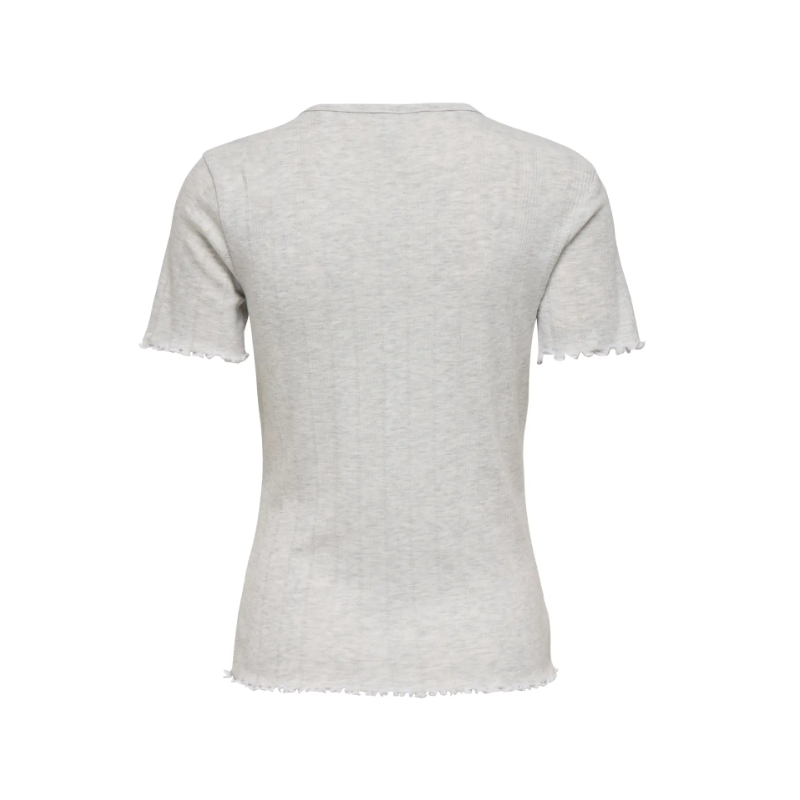ONLY Tenna Rund Hals S/S Top - Light Grey Melange