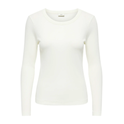 JDY Lucky L/S O-Neck Top - Cloud Dancer